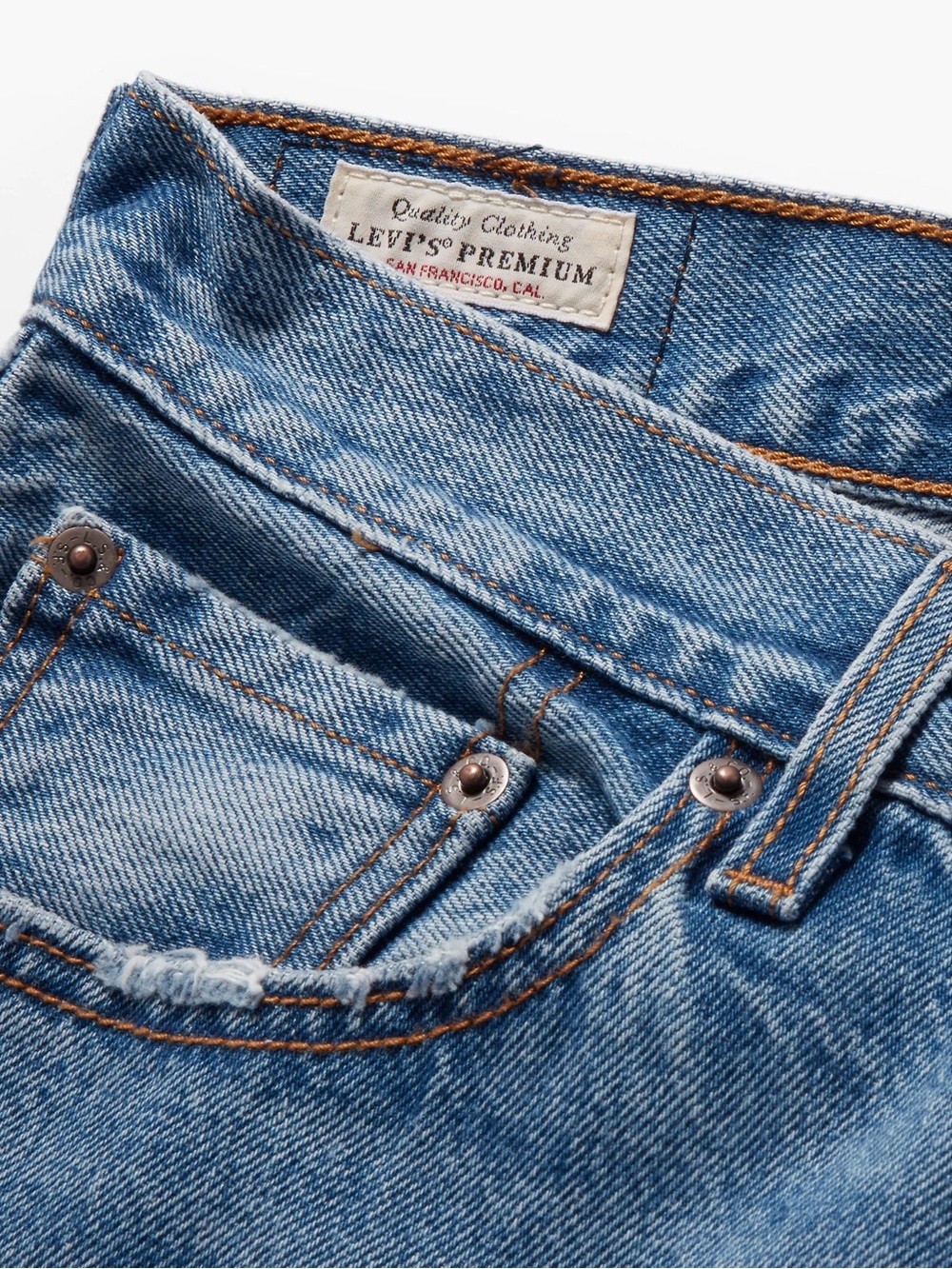 Levi's High-Rise Straight Jeans in Light Blue Premium Middy Straight Size 26 - Picture 8 of 13